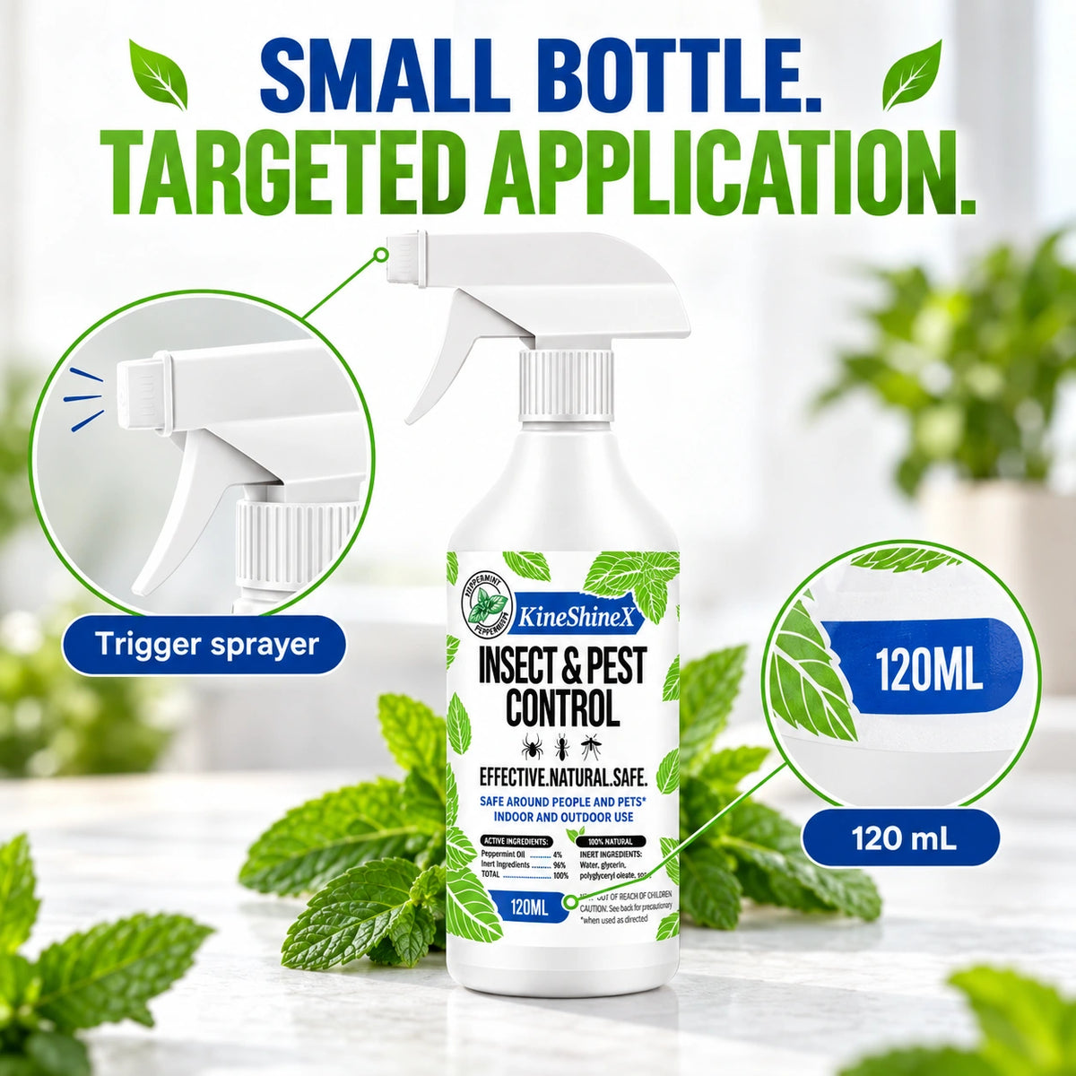 KineShineX Peppermint Pest Repellent Spray – 120 mL