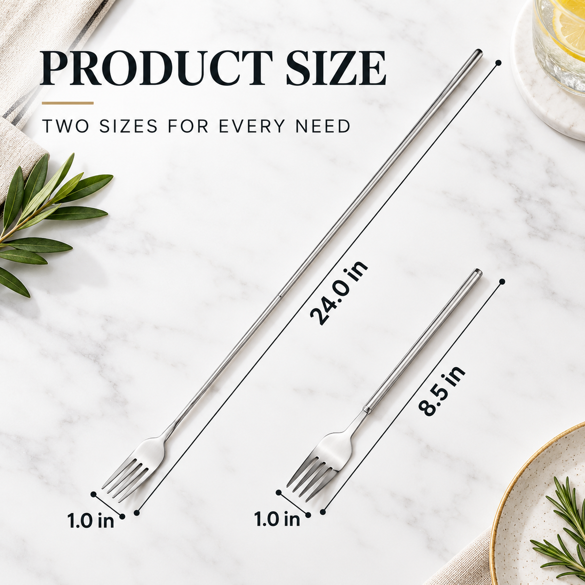 Stainless Steel Telescopic Extendable Long Handle Fork & Spoon 🥄