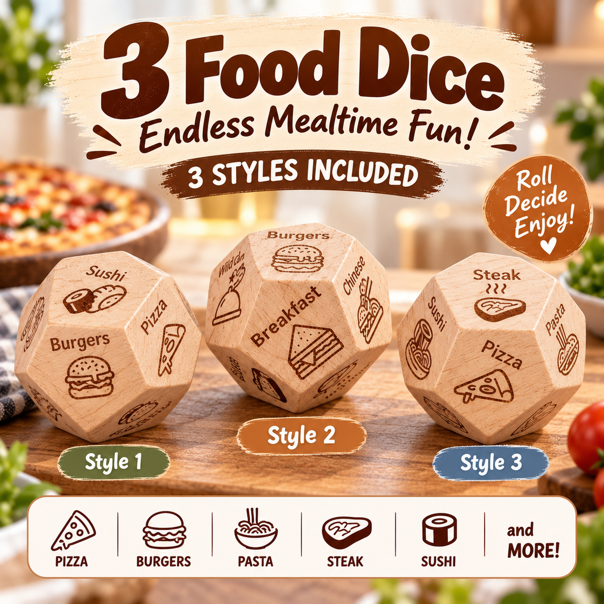 Ultimate Food Decision Dice – Stop the "What to Eat?" Debate! 🎲