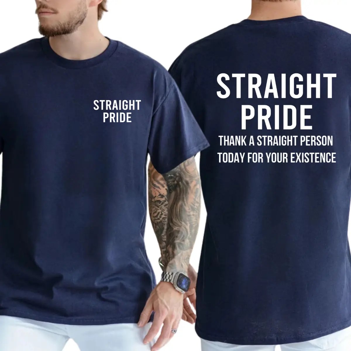 ๐๐ Straight Pride Graphic Tee โ Funny Unisex Cotton T-Shirt