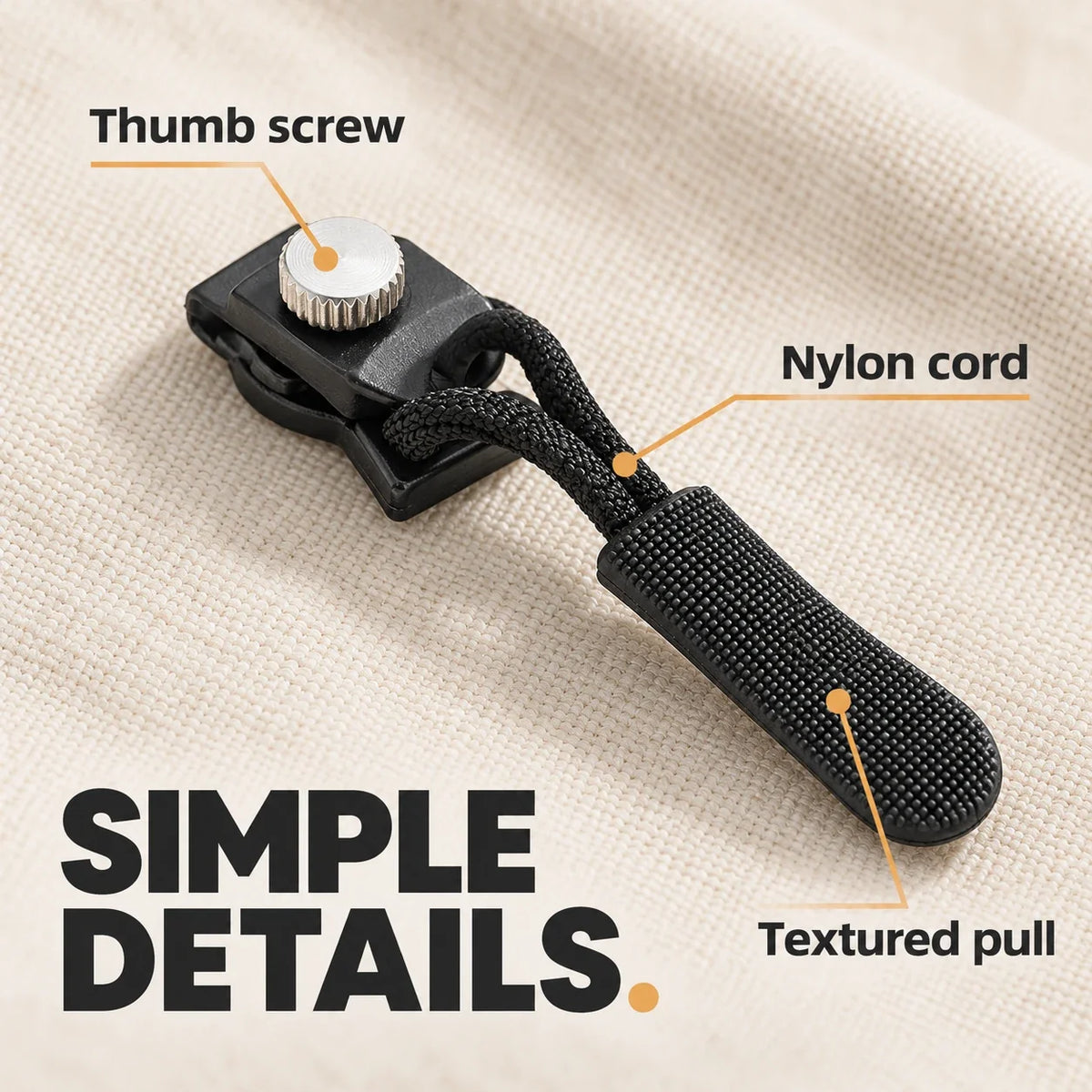 Zipper Repair Slider – No-Sew Screw-On for #3 & #5 Zippers 🧵
