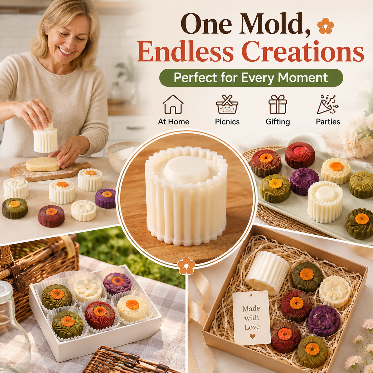 Pro Detachable Hand-Press Mooncake & Pastry Mold Set 🥮✨