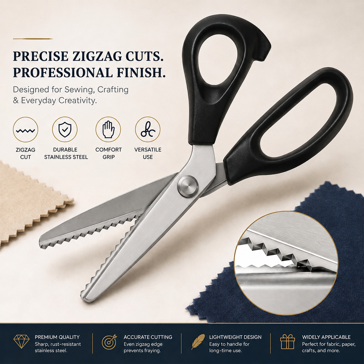 Professional Stainless Steel Pinking Shears for Fabric & Sewing ✂️