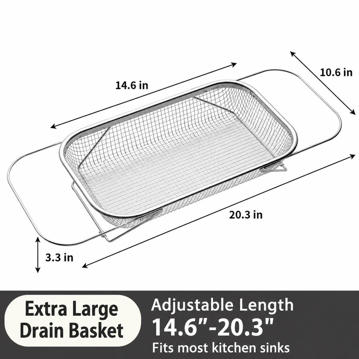 🔥Expandable Over-the-Sink Colander Basket – Wash, Drain & Dry with Ease