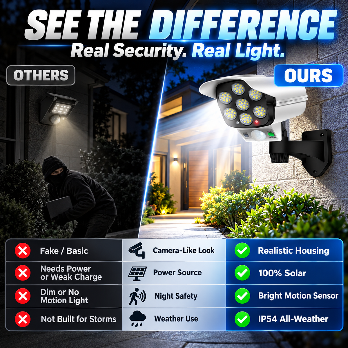 Wireless Solar Simulated Camera Security Light 📹