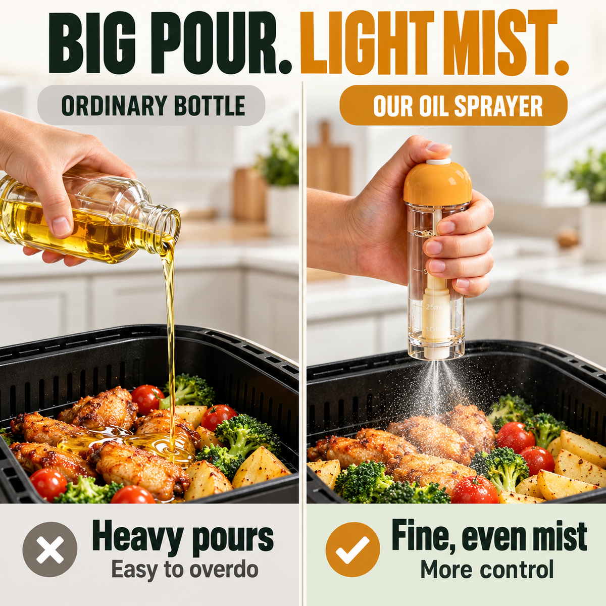 🌿 2-in-1 Nano Oil Sprayer & Dispenser for Healthy Cooking 🥗