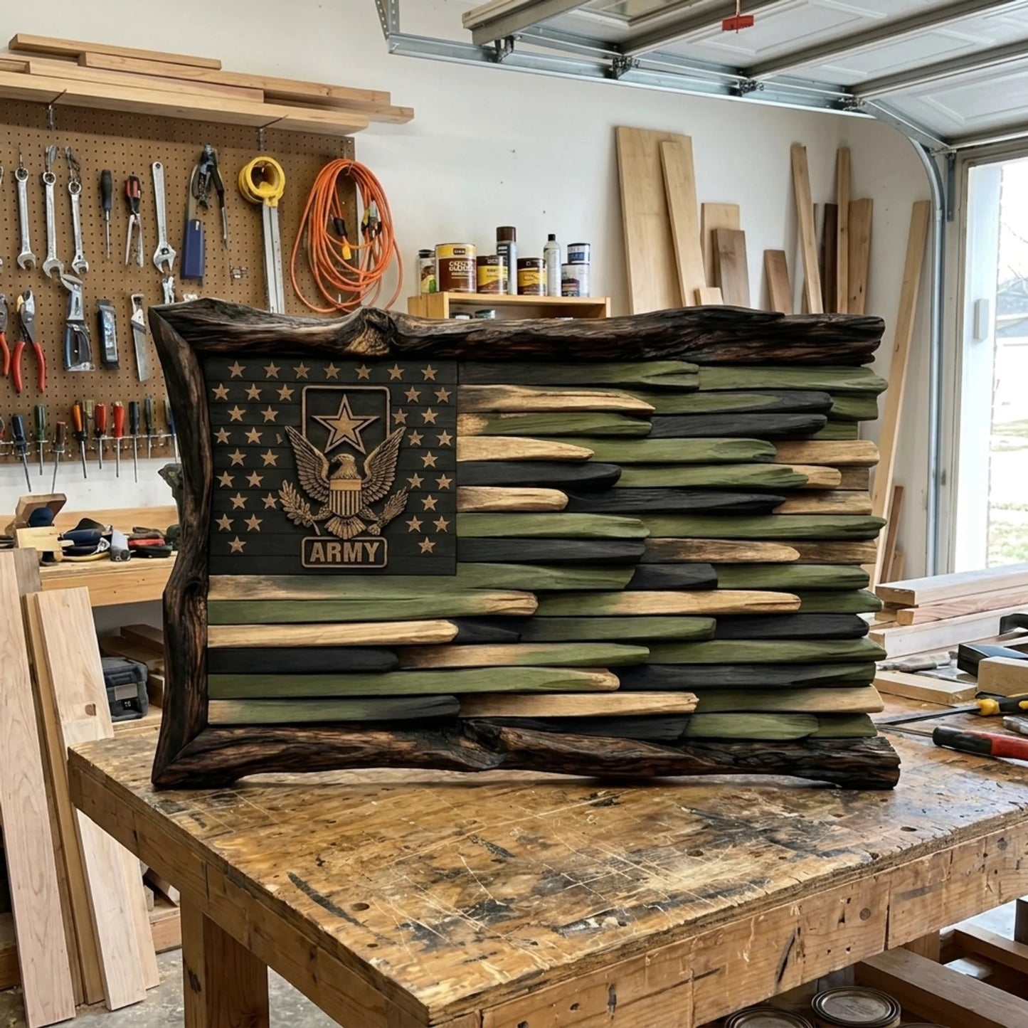 🎖️ Handcrafted Rustic Military Flags