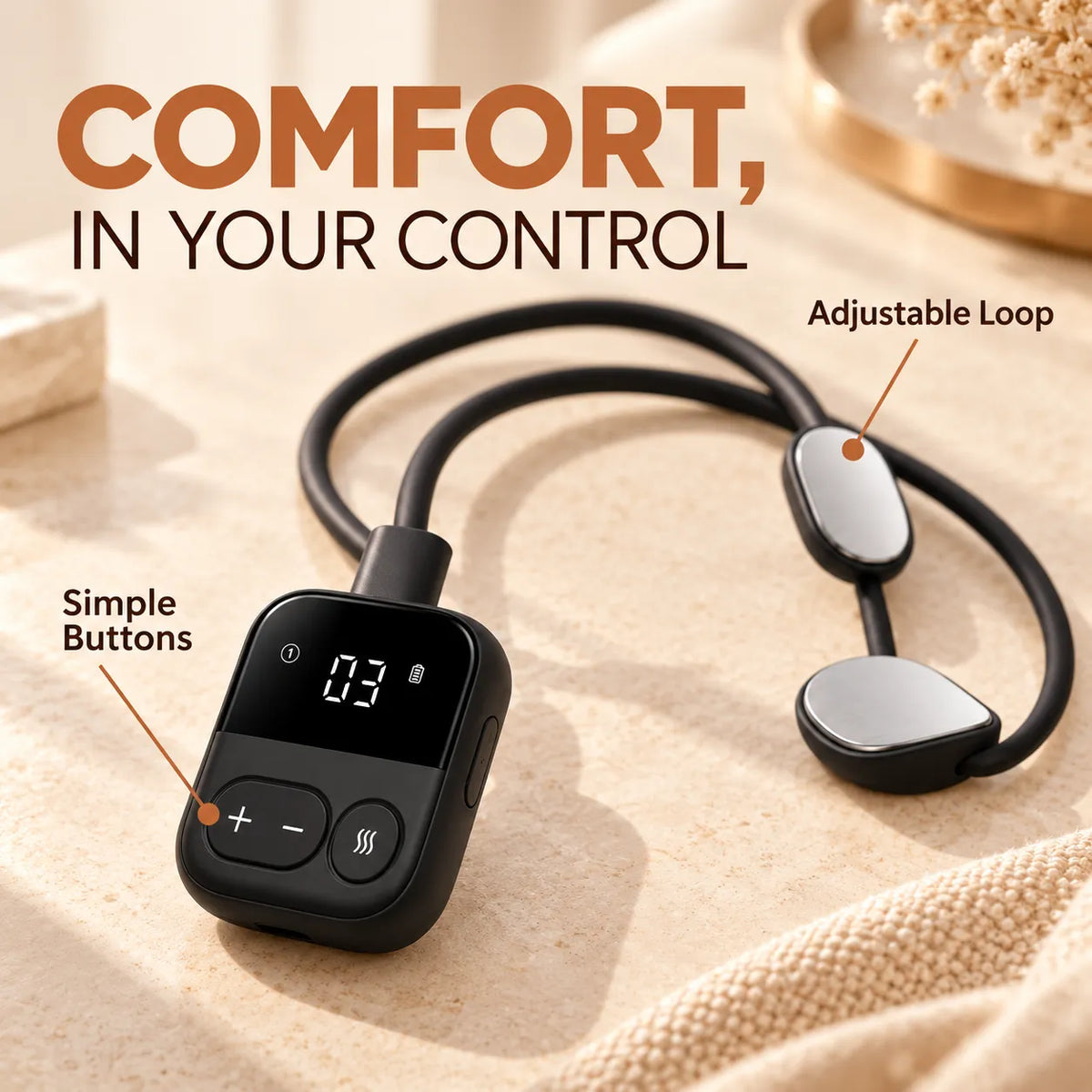 ✨ Pendant Neck Massager with Heat — 5 Modes, 16 Intensity Levels