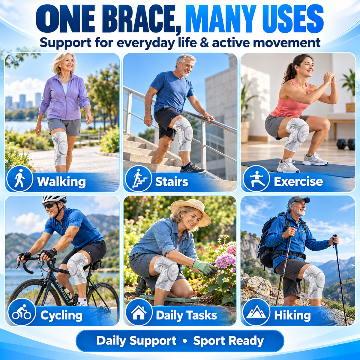 🛡️ 🦿 Professional Dual-Spring Compression Knee Brace | Pain-Free Mobility