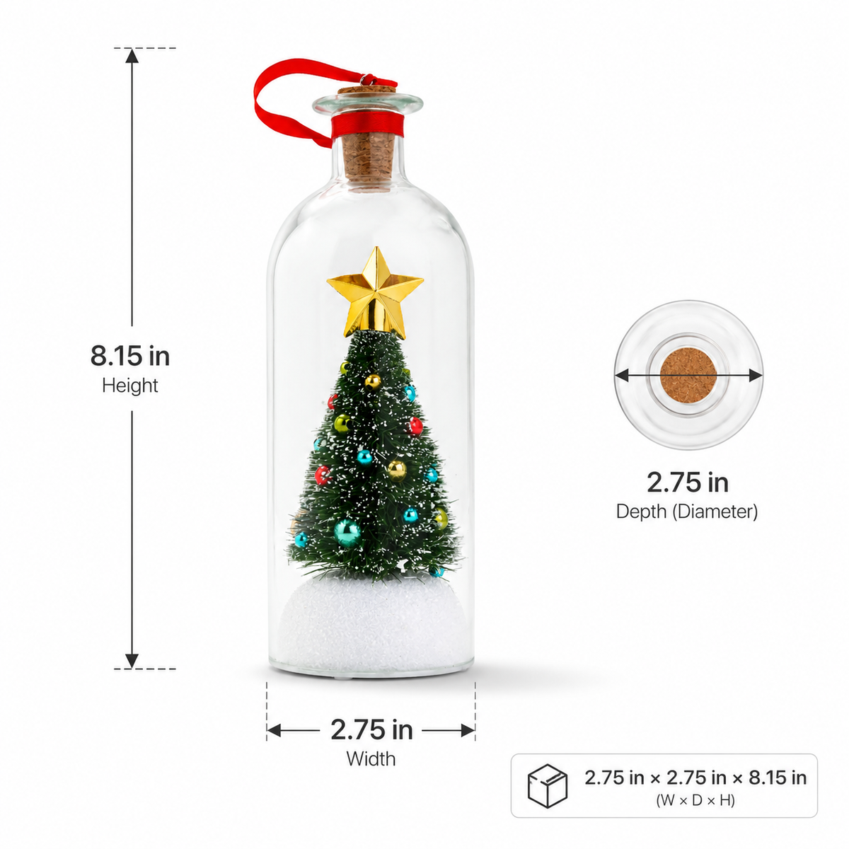 Recordable Christmas Tree Message in a Bottle