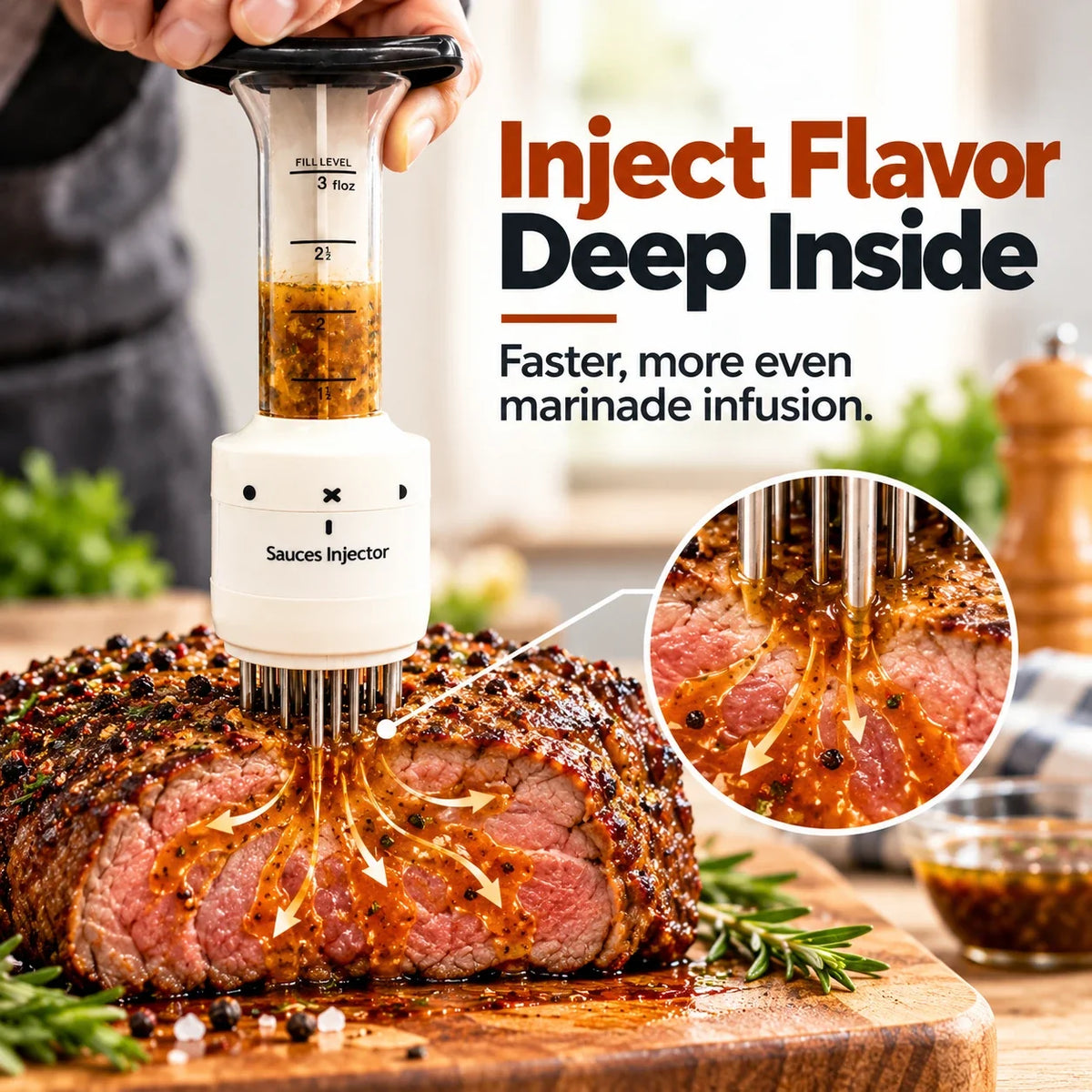 🔥 Meat Marinade Injector – Juicier, Deeper Flavor Every Bite