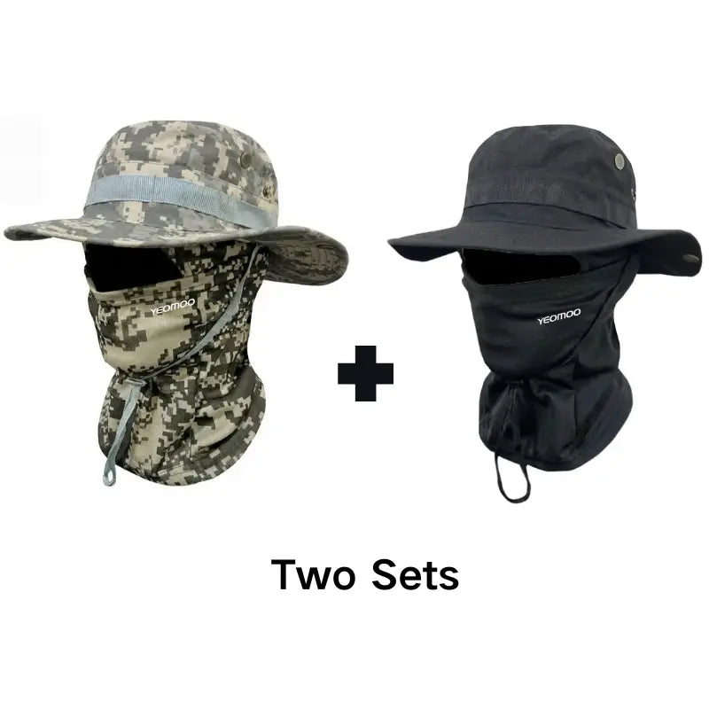 Camouflage Fisherman Hat with Detachable Face & Neck Mask 🤠🌿
