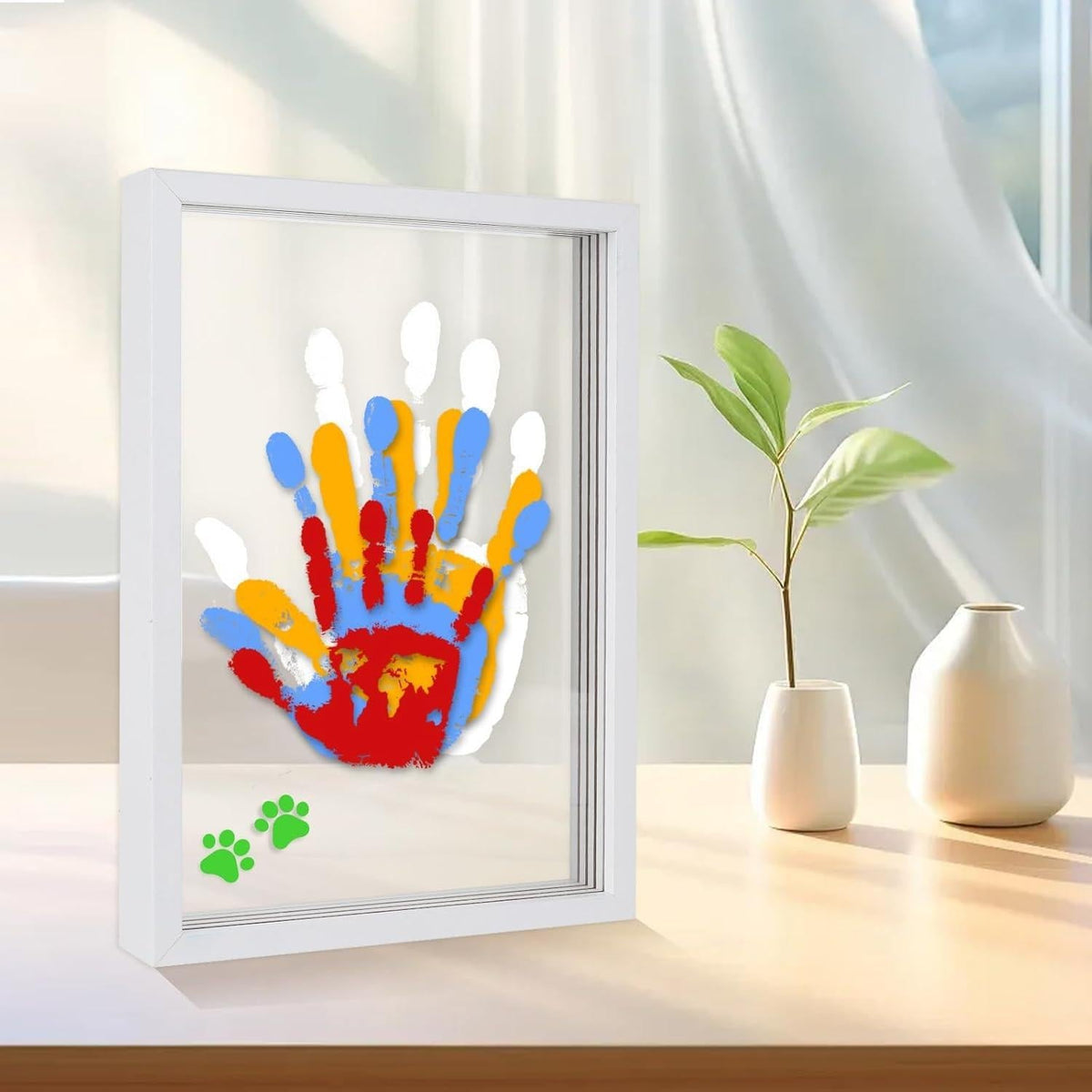 🪵 Wooden Transparent Family Handprint Frame Set