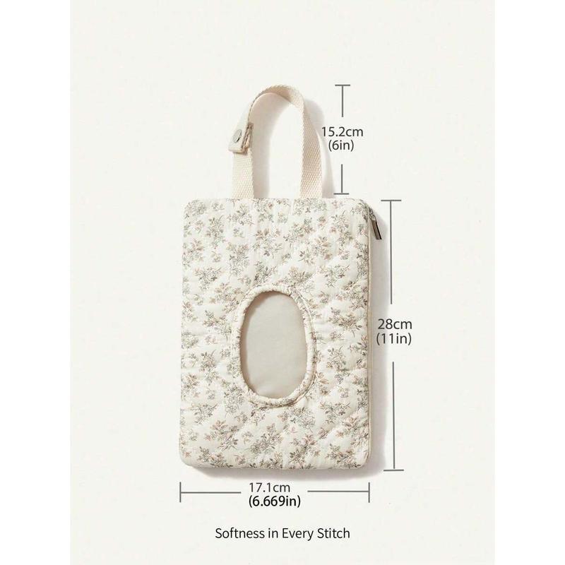 Hangable Floral Quilted Wet Wipes Pouch