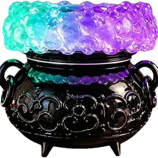 Glowing Bubbling Witch Cauldron Candle Holder