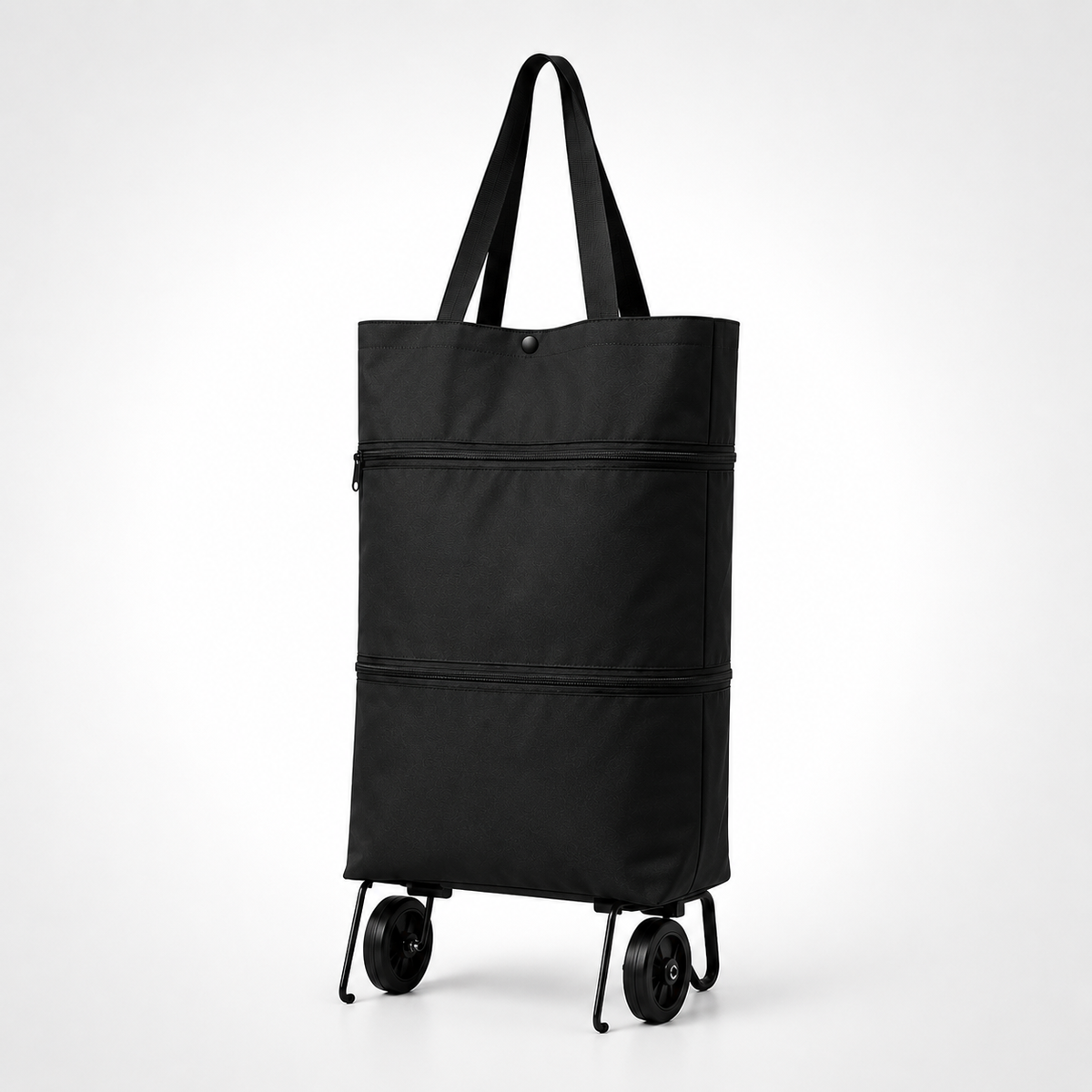 2-in-1 Rolling Grocery Tote & Foldable Trolley Bag