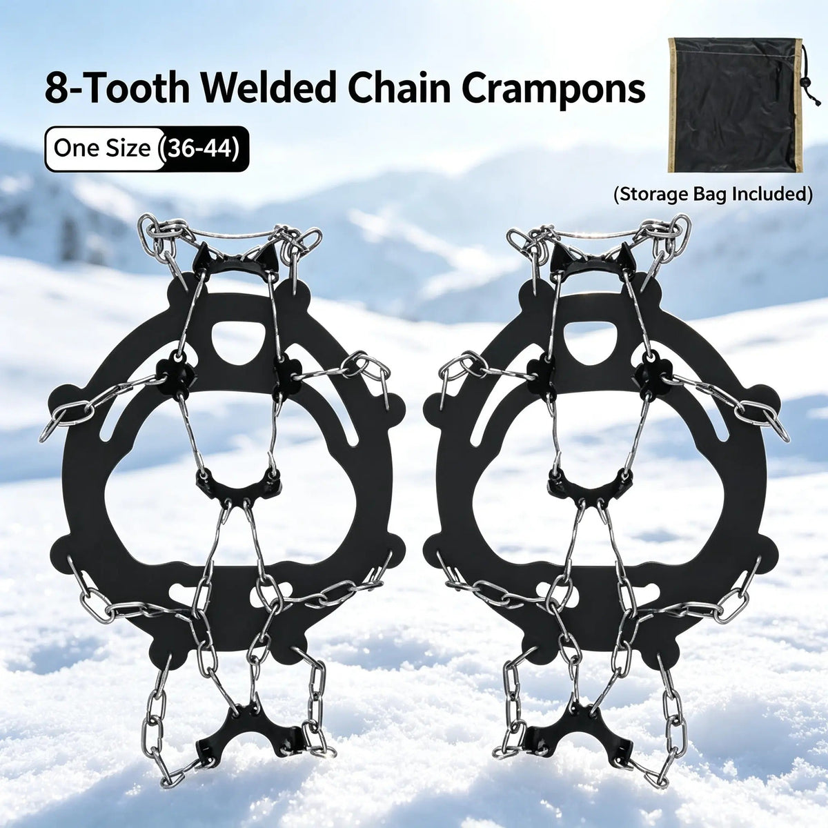 8-Tooth Ice Crampons for Shoes | Snow & Winter Grip
