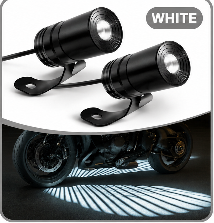 🏍️ Dual Motorcycle Laser Projector Lights – 3-Color Ground Projection Kit for a Bold Custom Look ✨