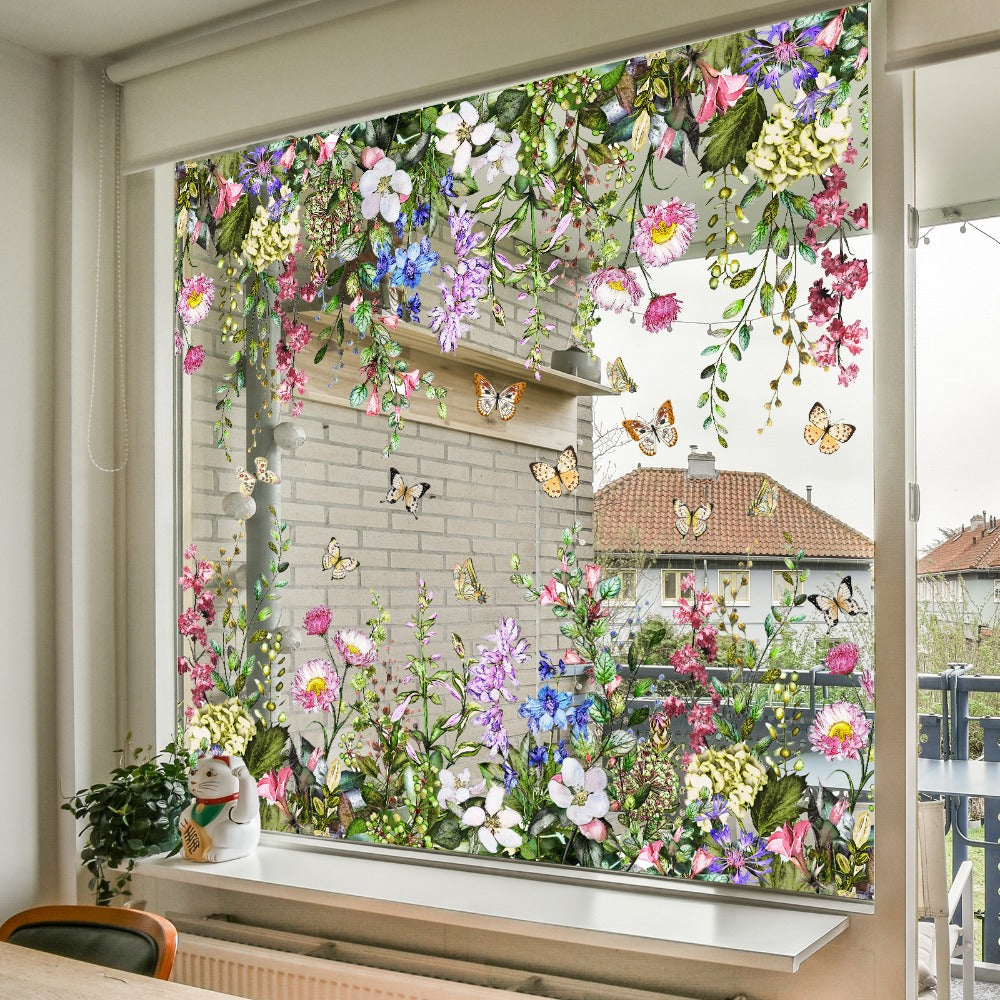 Spring Floral & Butterfly Window Stickers (2-Piece Set)