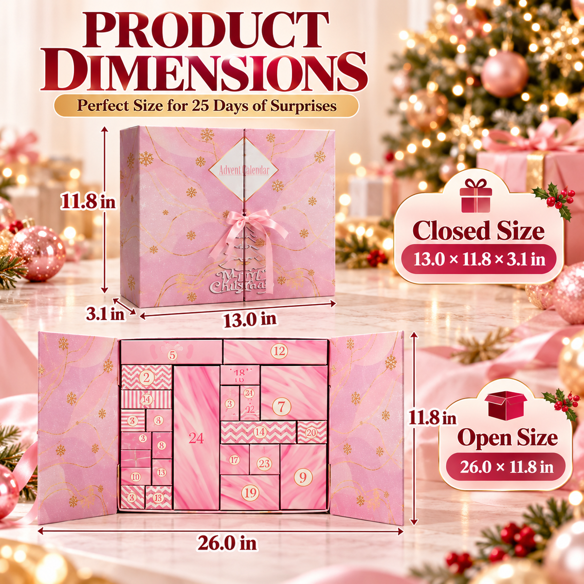 🎄 24-Day Luxury Christmas Advent Calendar Gift Box