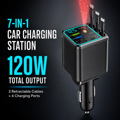 ✨Starry Ambient Light 7-in-1 Fast Car Charger