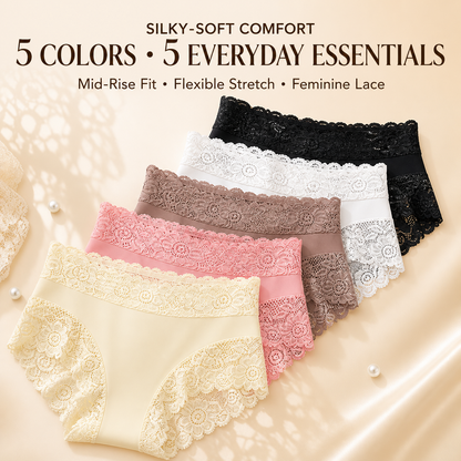 Silky Smooth & Sexy Lace Mid-Waist Panties
