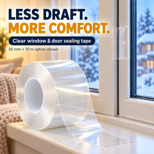 💨 Draft Stopper Clear Seal Tape – Keep Cold Air Out & Lower Energy Bills 🥶💡