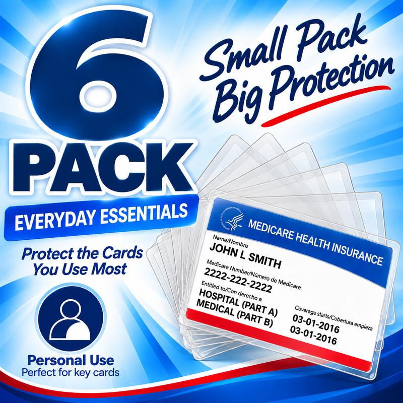 Clear Medicare Card Sleeves | 0.8 mm PVC Protection