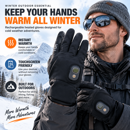 🔥 49%OFF Today | Rechargeable Heated Gloves – Touchscreen Winter Gloves with Adjustable Heat for Skiing, Hiking & Outdoor Use