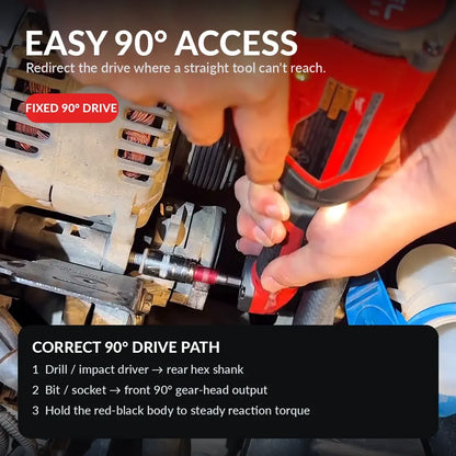 90° Right Angle Drill Adapter for Tight-Space Fastening