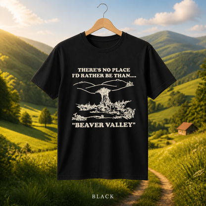 Beaver Valley Vintage Graphic T-Shirt – Retro Outdoor Humor Unisex Tee