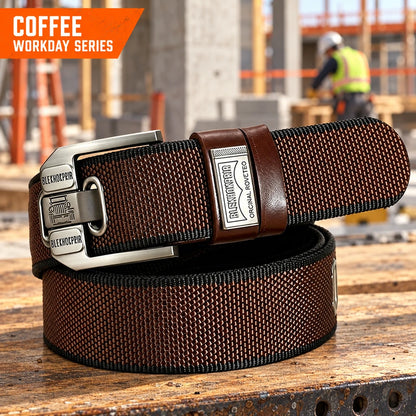 Holeless Stretch Belt with Square Metal Buckle