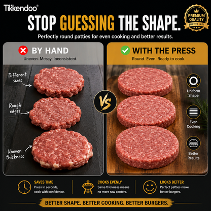 🍔 2 PACK Manual Burger Patty Press – Uniform Round Patties for Grilling, Meal Prep & Home Cooking|BBQ FAVORITE
