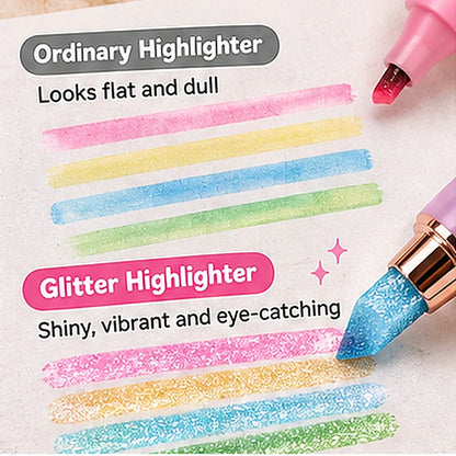 ✨ Glitter Highlighter Pens – Add Shimmer to Notes, Journals & Creative Projects 🌈