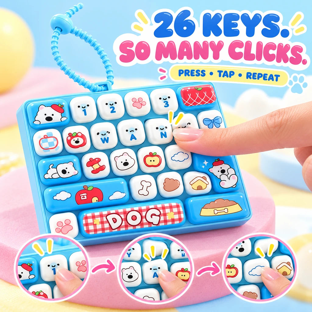 26-Key Mini Fidget Keyboard Keychain