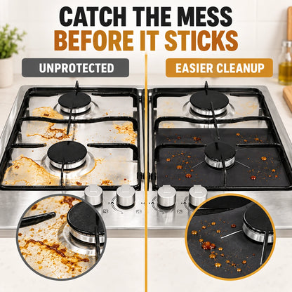 🥘 Reusable Gas Stove Burner Liners♻️ (Set of 4)