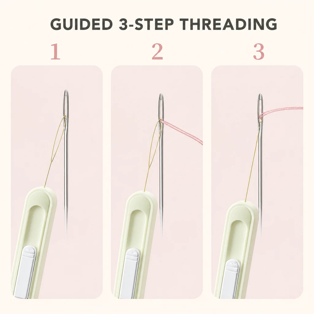 2-in-1 Needle Threader & Retractable Seam Ripper Tool