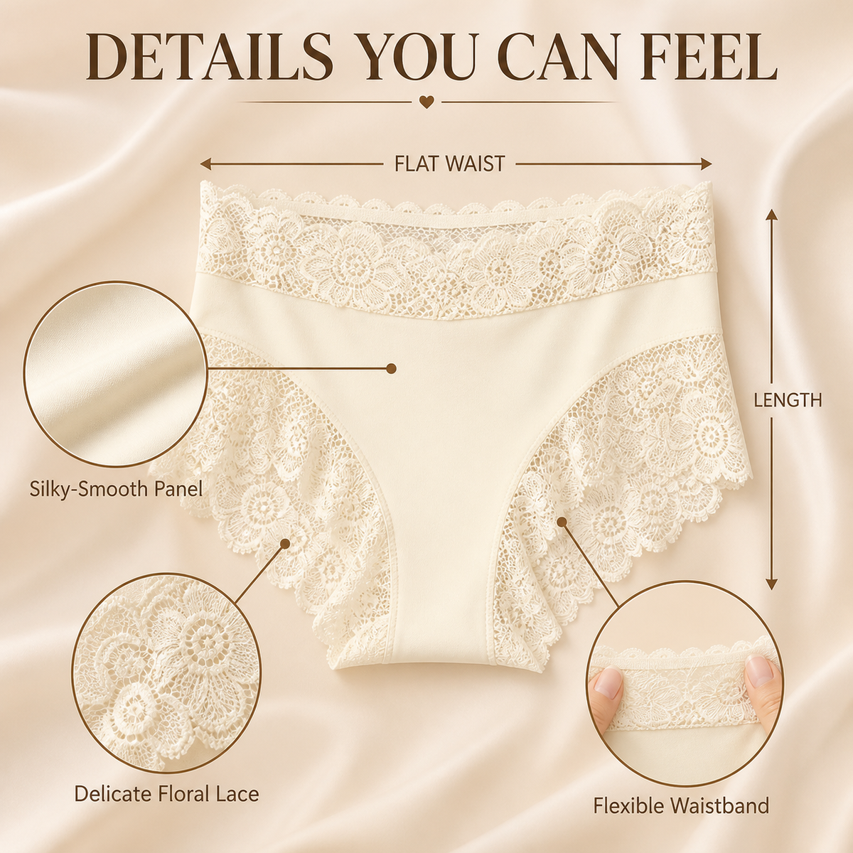 Silky Smooth & Sexy Lace Mid-Waist Panties