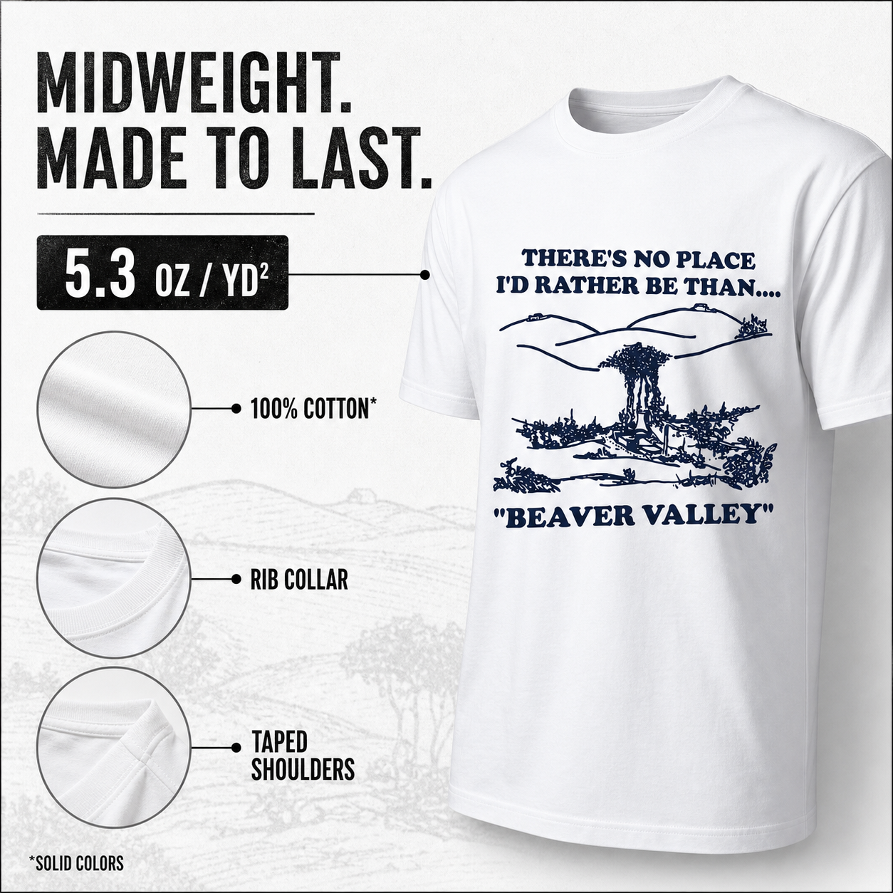 Beaver Valley Vintage Graphic T-Shirt – Retro Outdoor Humor Unisex Tee