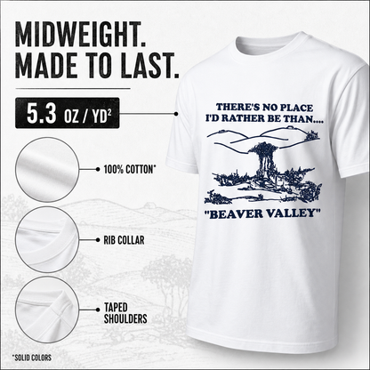 Beaver Valley Vintage Graphic T-Shirt – Retro Outdoor Humor Unisex Tee