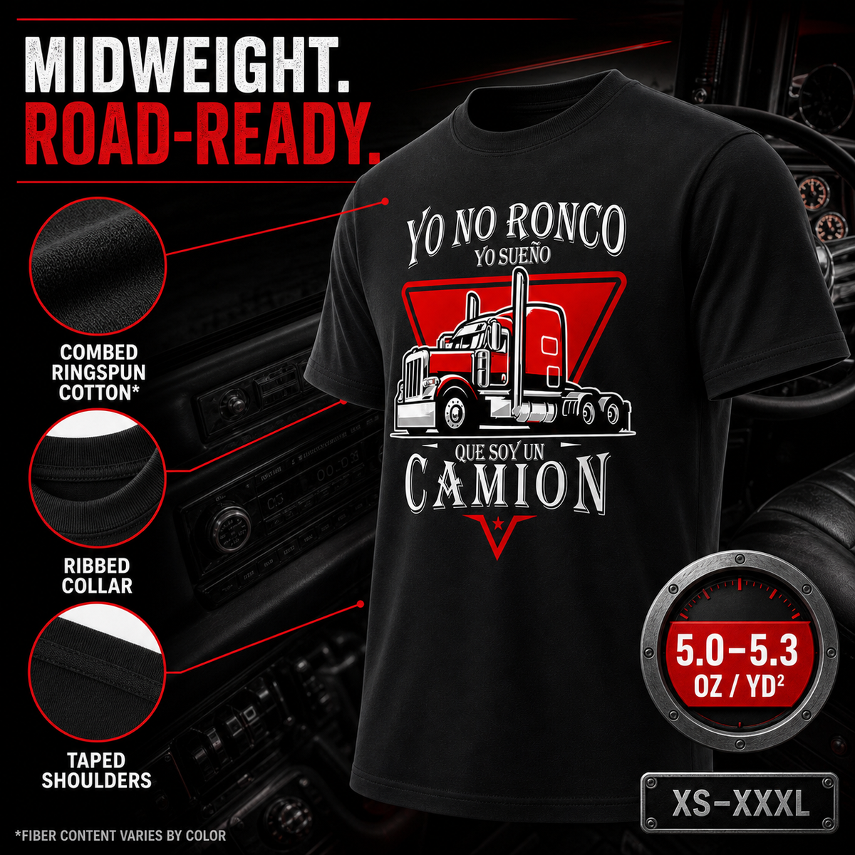 Funny Trucker Dad T-Shirt - Yo No Ronco, Sueño Que Soy Un Camión
