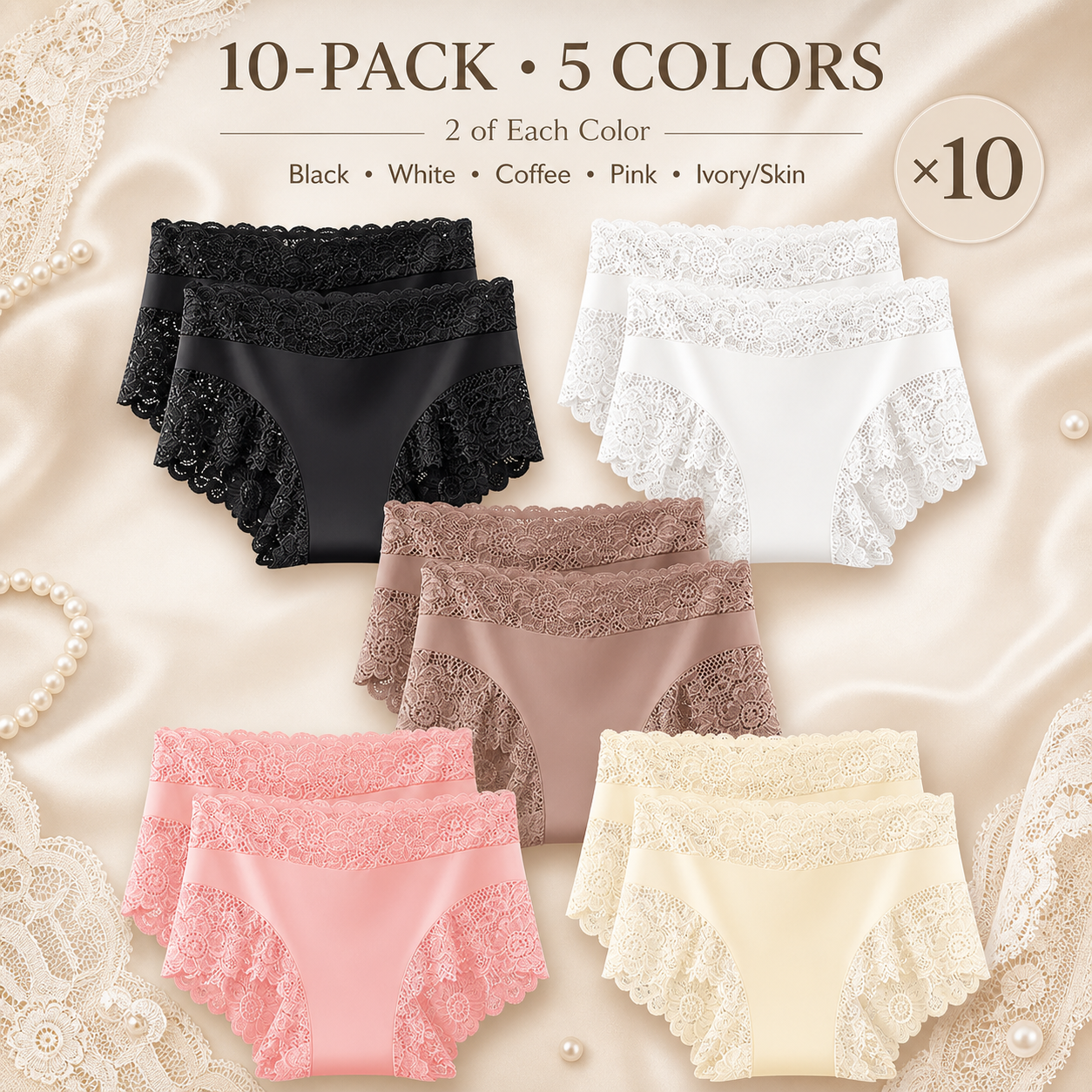 Silky Smooth & Sexy Lace Mid-Waist Panties