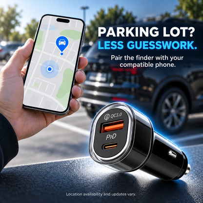 2-in-1 Car Charger & Vehicle Finder