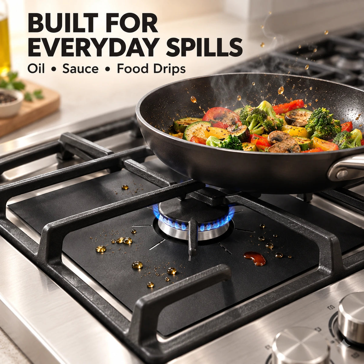 🥘 Reusable Gas Stove Burner Liners♻️ (Set of 4)