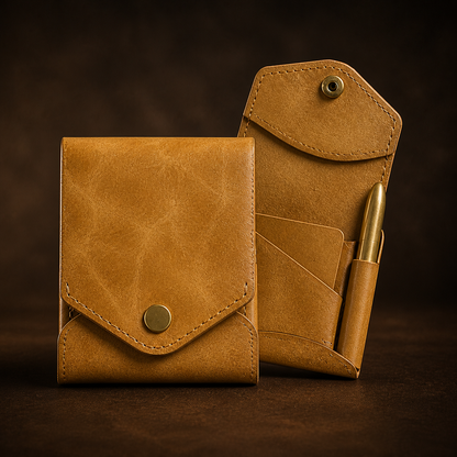 Compact Double-Flap Wallet with Built-In Pen Slot & Get a Free Pen💰