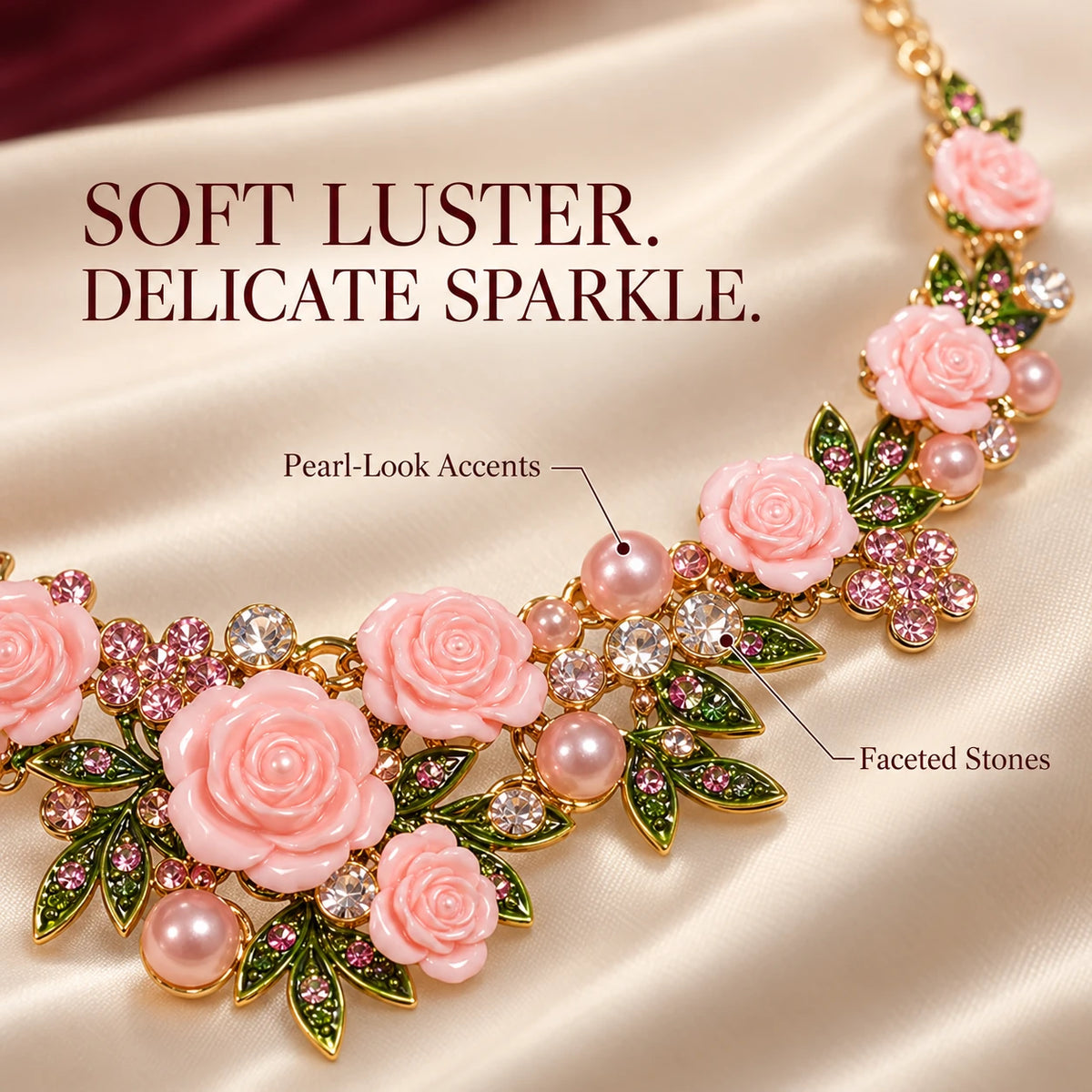 Vintage Rose Garden Pearl & Crystal Jewelry Collection