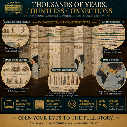 📜 6,000-Year Biblical & World History Timeline Chart | Giant Fold-Out Wall Map ✨