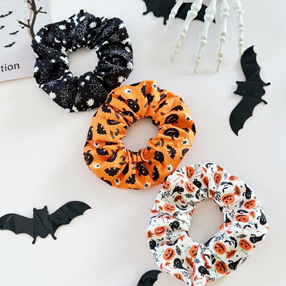 🎃 Hand-Illustrated Halloween Scrunchie Collection (6pc, Limited Batch)