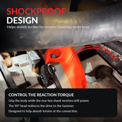 90° Right Angle Drill Adapter for Tight-Space Fastening