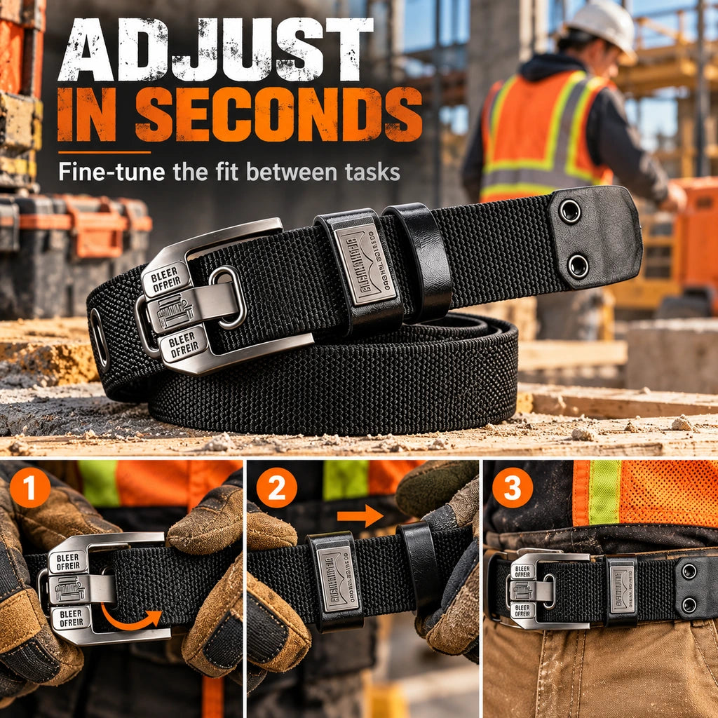 Holeless Stretch Belt with Square Metal Buckle